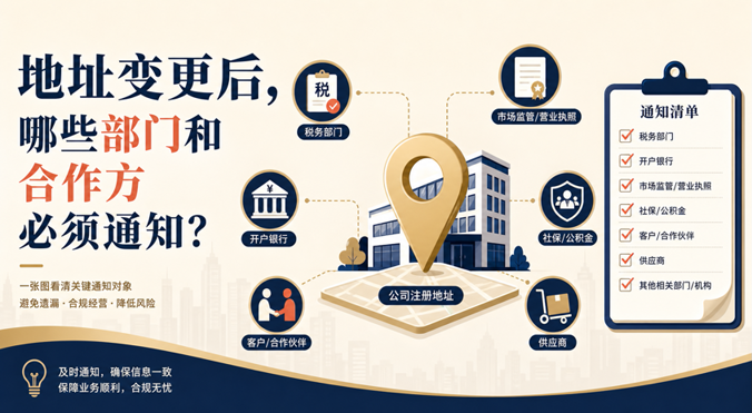 地址变更后，哪些部门和合作方必须通知？(图1)