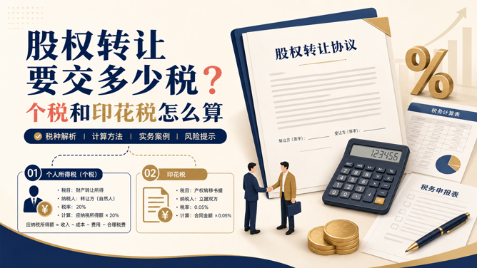 股权转让要交多少税？个税和印花税怎么算