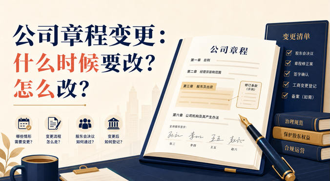 公司章程变更：什么时候要改？怎么改？