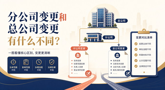 分公司变更和总公司变更有什么不同?办理材料和同步要求一次说清(图1) 分公司变更和总公司变更有什么不同?办理材料和同步要求一次说清(图1)
