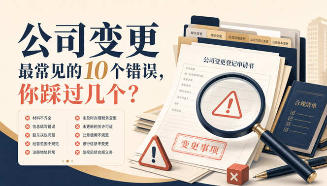 公司变更最容易出错的10个地方：材料、顺序和后续事项核对清单