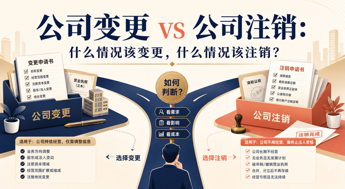 公司变更还是注销？判断标准、决策对照表和注意事项