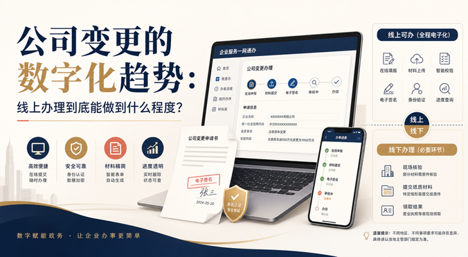 公司变更线上能办到什么程度？别把“提交成功”当办完了