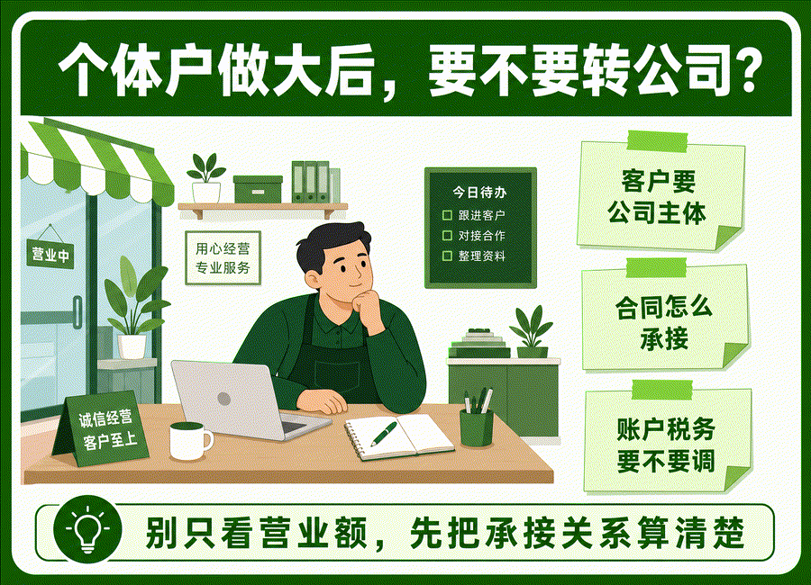 个体户做大以后要不要转公司？老板先把这些问题算清楚