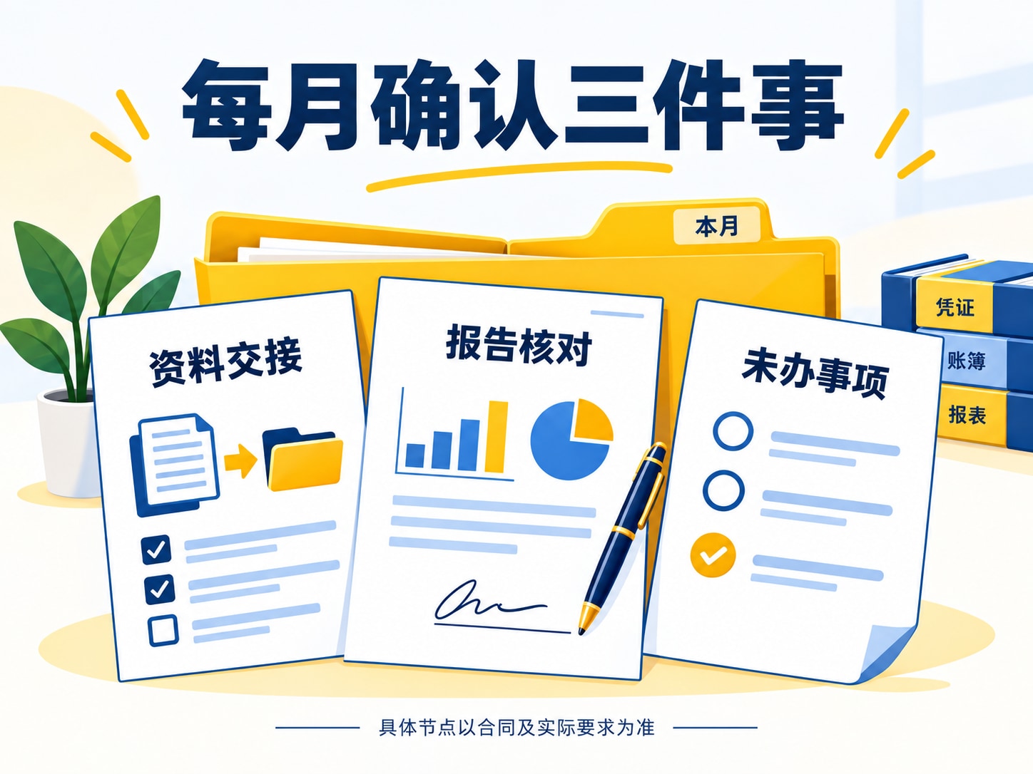 代理记账每月哪些事要老板确认？三处节点与月末清单